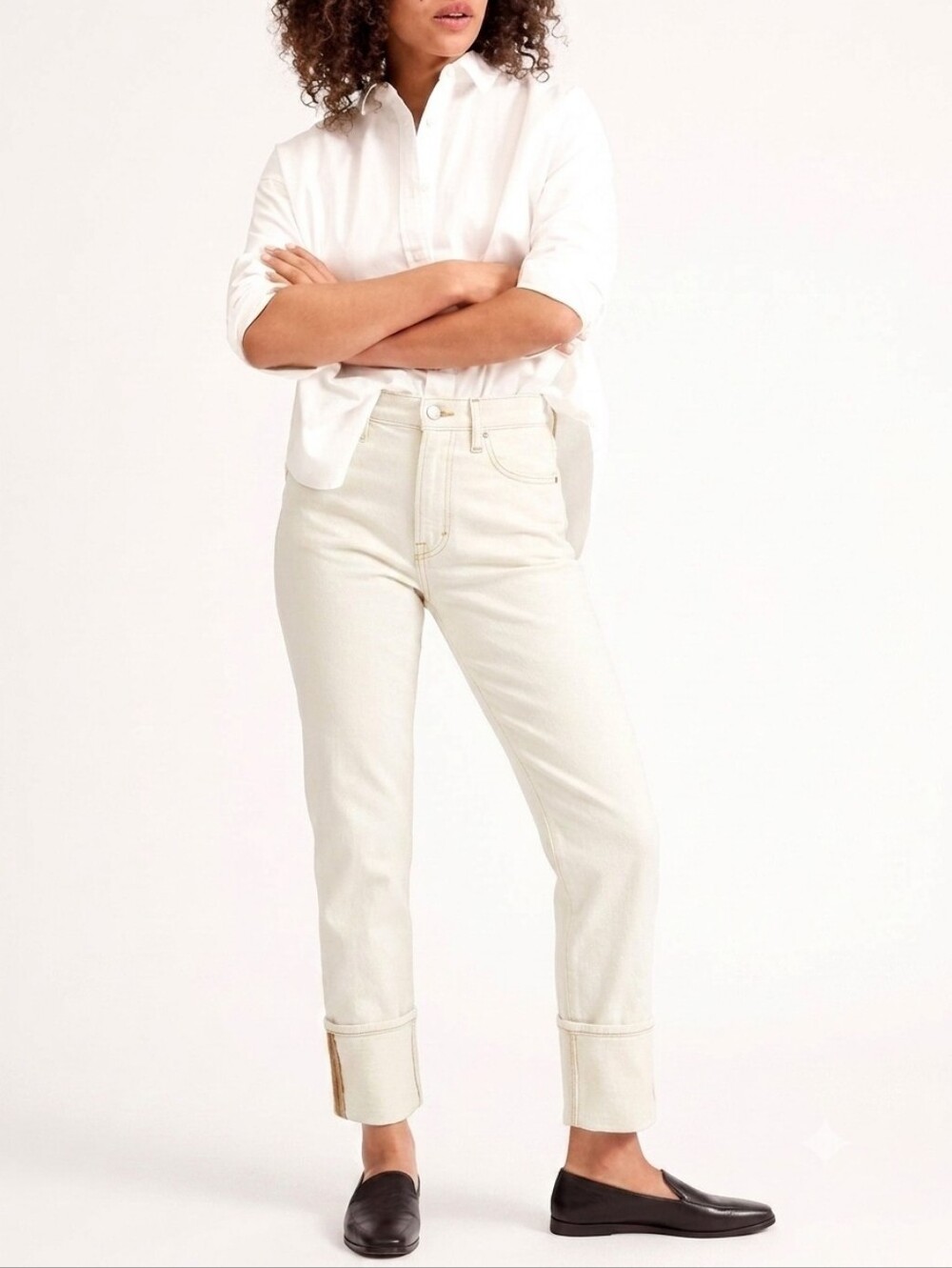 Everlane The High Rise Straight Jean | Size 29 | Cream Denim Jeans